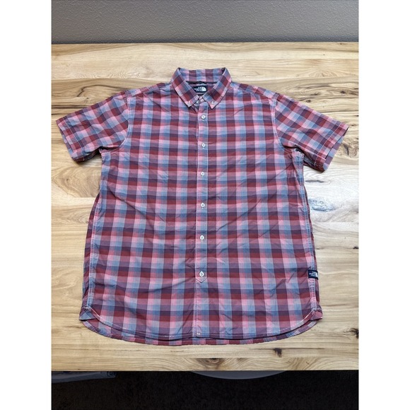 The North Face Other - The North Face Men's Red Plaid Button Front Short Sleeve Casual Shirt Size XL